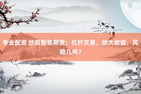 专业配资 炒股配资期货：杠杆交易，放大收益，风险几何？