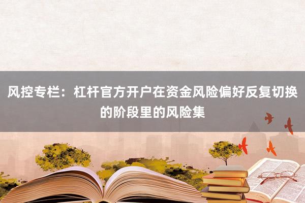 风控专栏：杠杆官方开户在资金风险偏好反复切换的阶段里的风险集